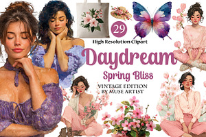 Watercolor Daydream Spring Bliss, an Illustration by DreamArtGraphic
