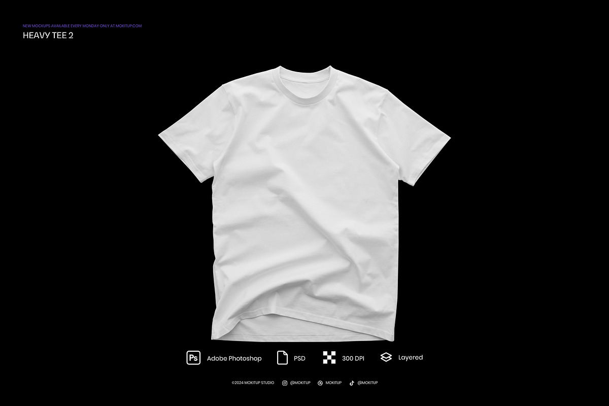 MOKITUP: Heavy Tee 002 Mockup, a Shirt Mockup by MOKITUP (Photo 3 of 4)