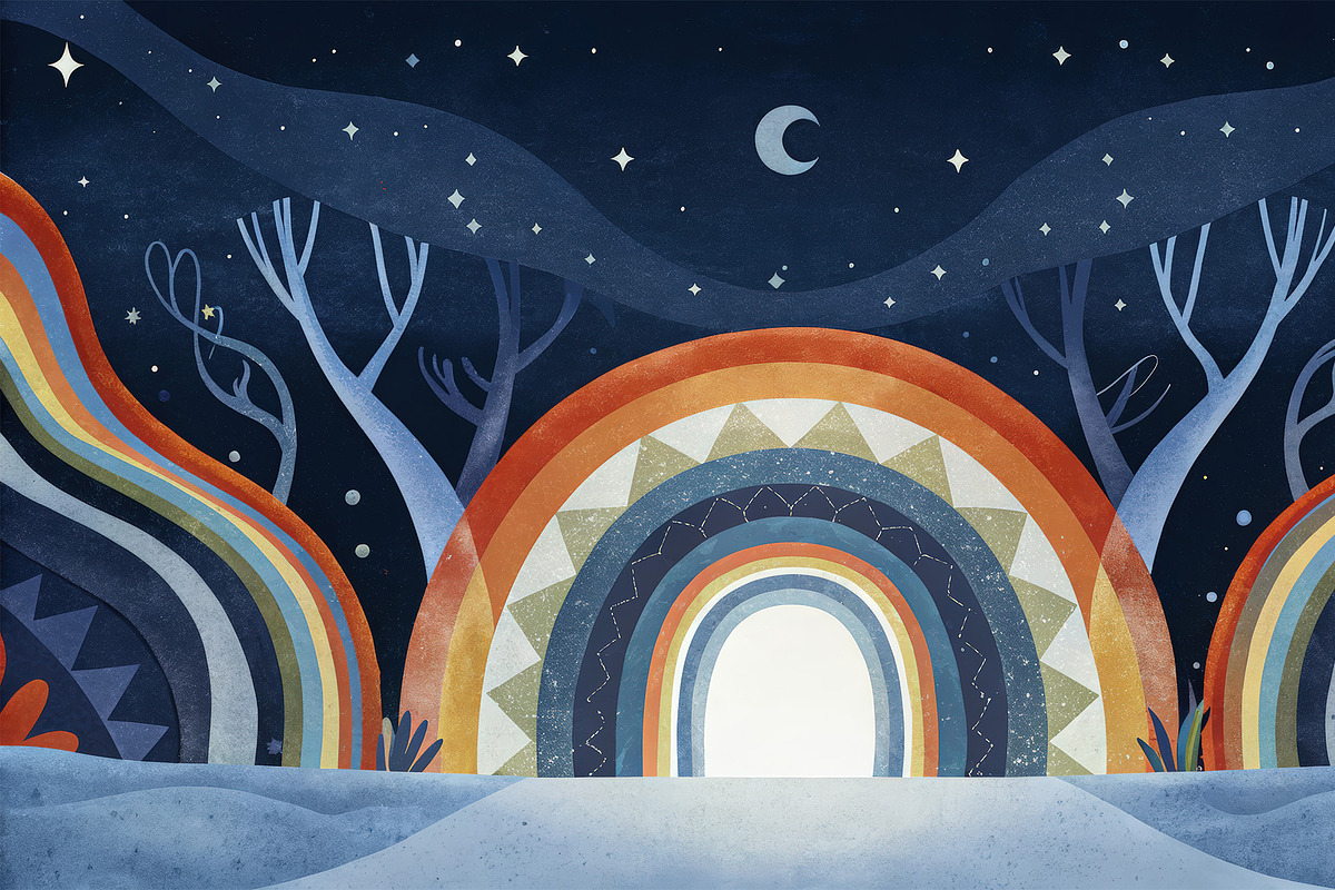 Celestial Rainbow Night, a Decorative Illustration by StockVerse Creative (Photo 3 of 4)