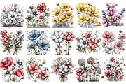 Whimsical Wildflower Clipart, an Illustration by OK Design (Thumbnail 3 of 6)