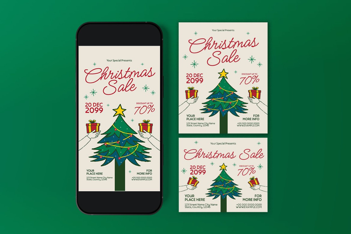 Christmas Sale Flyer, a Flyer Template by graphicook (Photo 3 of 3)