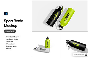 Sport Bottle Mockup, a Merchandise Mockup by SLAB! Design