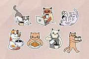 22 Hand Drawn Cats & Coffee Stickers, a Food Illustration by Kristina Chistiakova (Thumbnail 5 of 7)