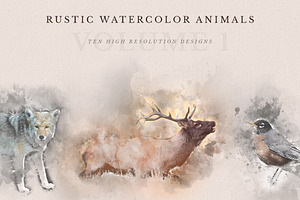 Rustic Watercolor Animals - Vol. 1