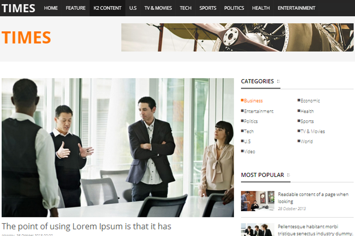 Times - News & Magazine Template, a Websites & App Template by JoomlaUX (Photo 2 of 4)