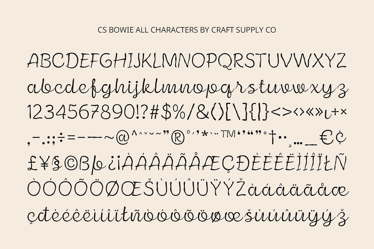 CS Bowie – Script Font, a Script Font by Craft Supply Co. (Photo 8 of 8)