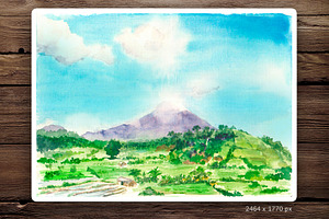 Watercolor, Tropical Landscapes