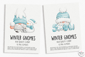 Winter Gnome Clipart, Gnome Clipart