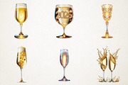 Cheers to New Year Champagne Glass C, an Illustration by RobertsArt (Thumbnail 5 of 5)
