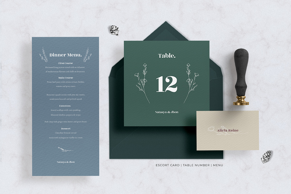 Floral Wedding Invitation Suite, an Invitation Template by Azka Creative (Photo 2 of 4)