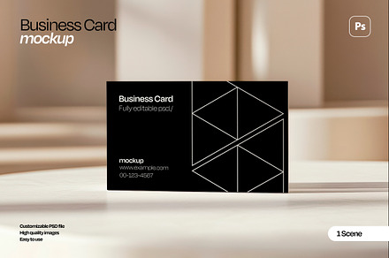 Minimalist Business Card Mockup in E