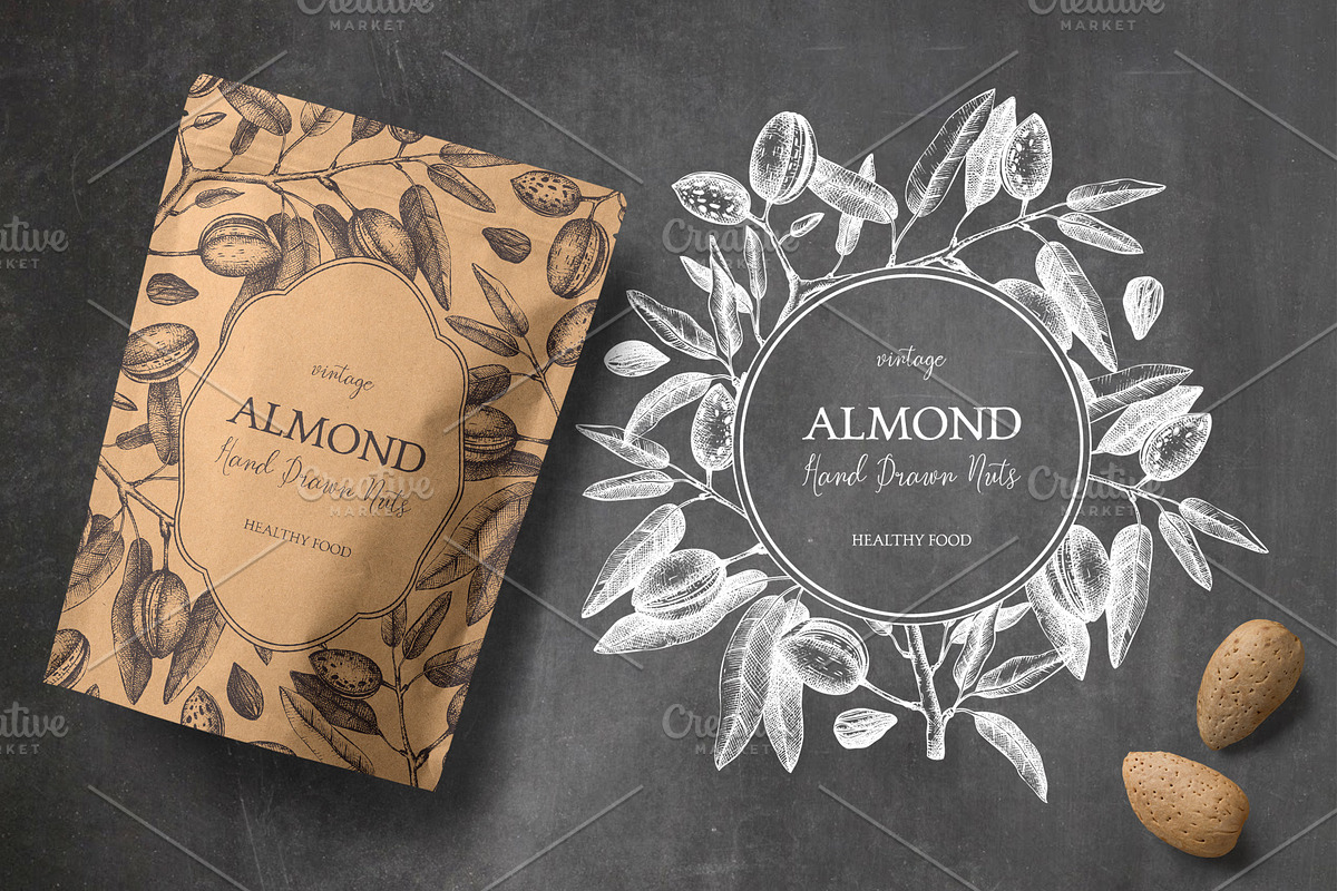 Hand-Drawn Nuts Sketches, a Food Illustration by Yevheniia (Photo 5 of 12)