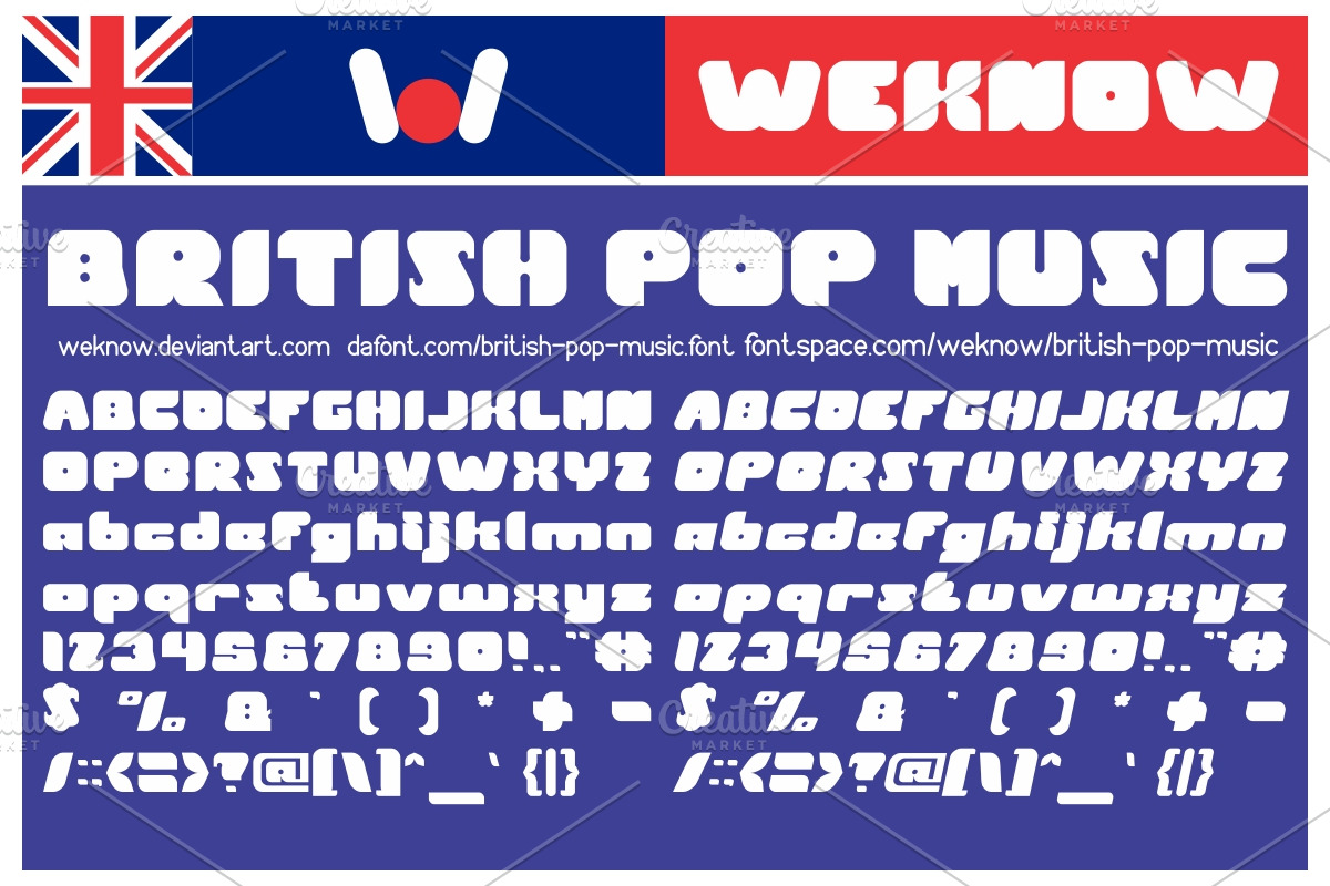british pop music font preview 3