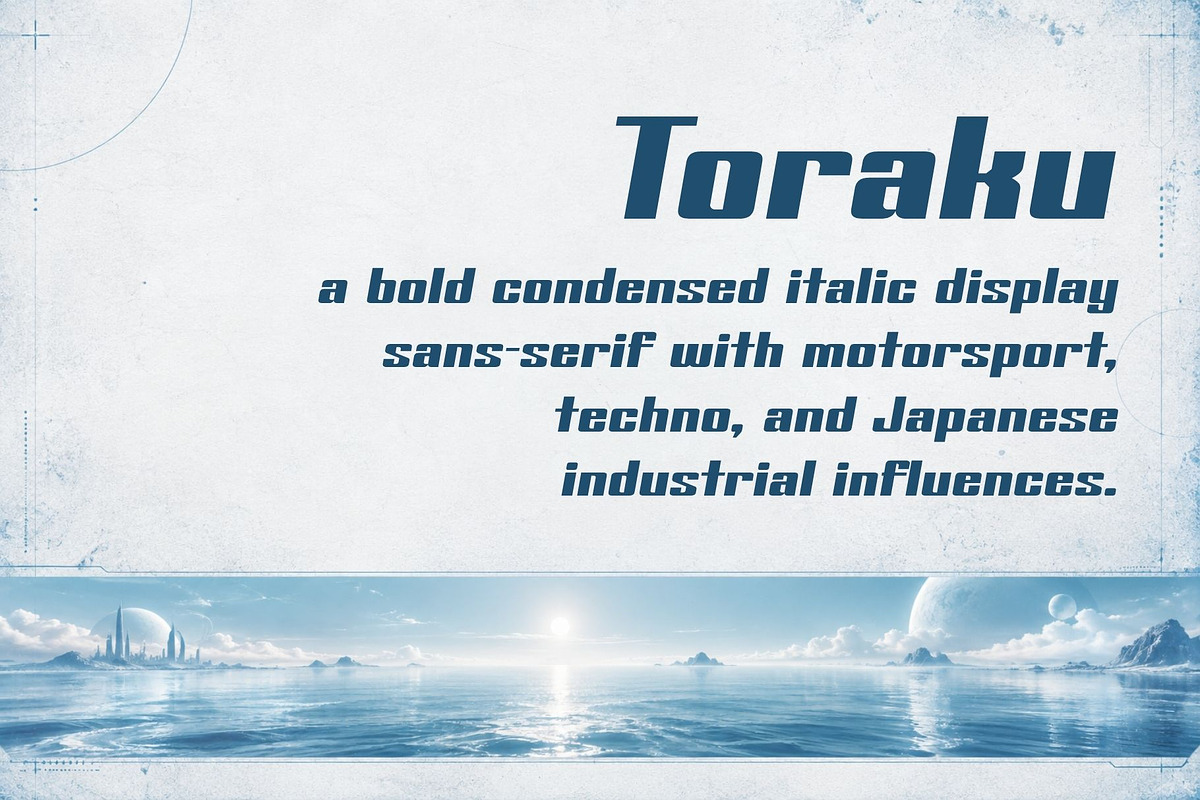 Toraku - Futuristic Y2K Display, a Sans Serif Font by HipFonts (Photo 6 of 9)