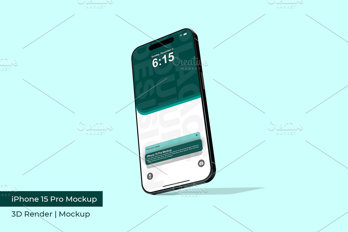 iPhone 15 Pro Mockup | 3D Rendering, an iPhone Mockup by mrfauzi (Photo 10 of 17)