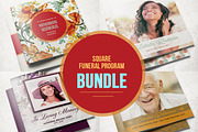 Square Funeral Program Bundle, a Brochure Template by loswl (Thumbnail 1 of 9)