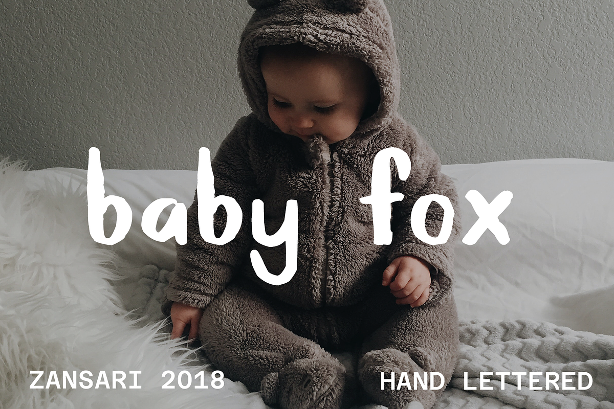 Baby Fox brush font, a Script Font by zansari foundry