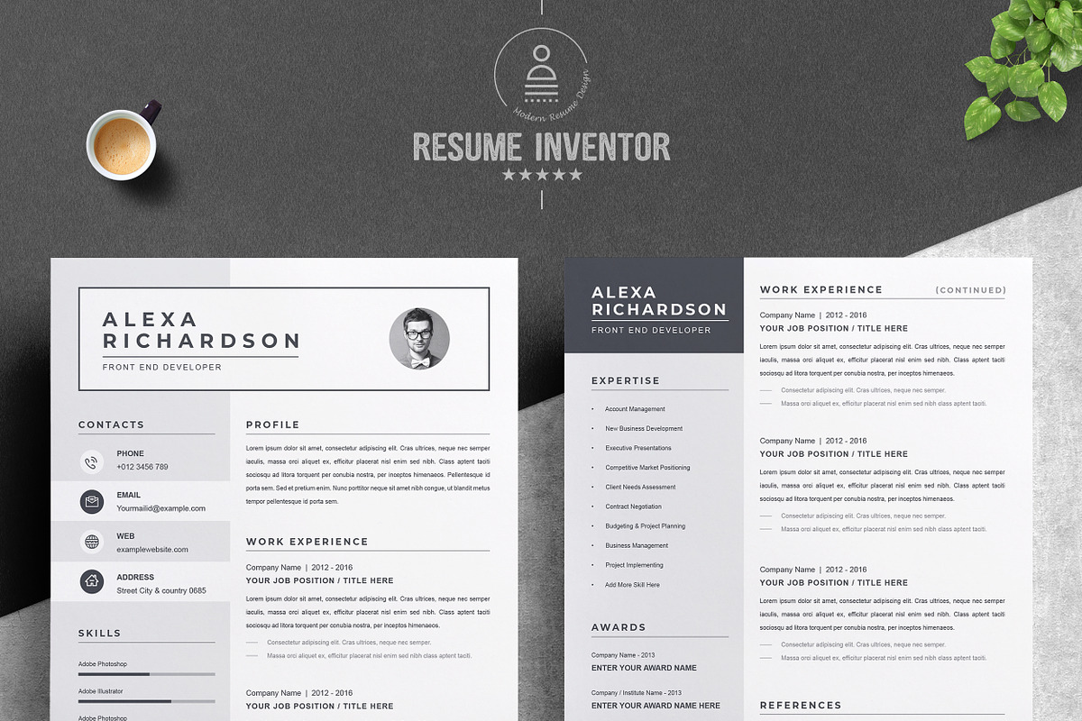 Resume/CV Design Template | MS Word, a Resume Template by ResumeInventor