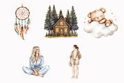 Watercolor Pajama Time Clipart, an Illustration by Design Market (Thumbnail 4 of 4)