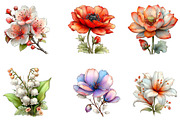 Whimsical Spring Flower Clipart, an Illustration by CreationArt (Thumbnail 4 of 7)
