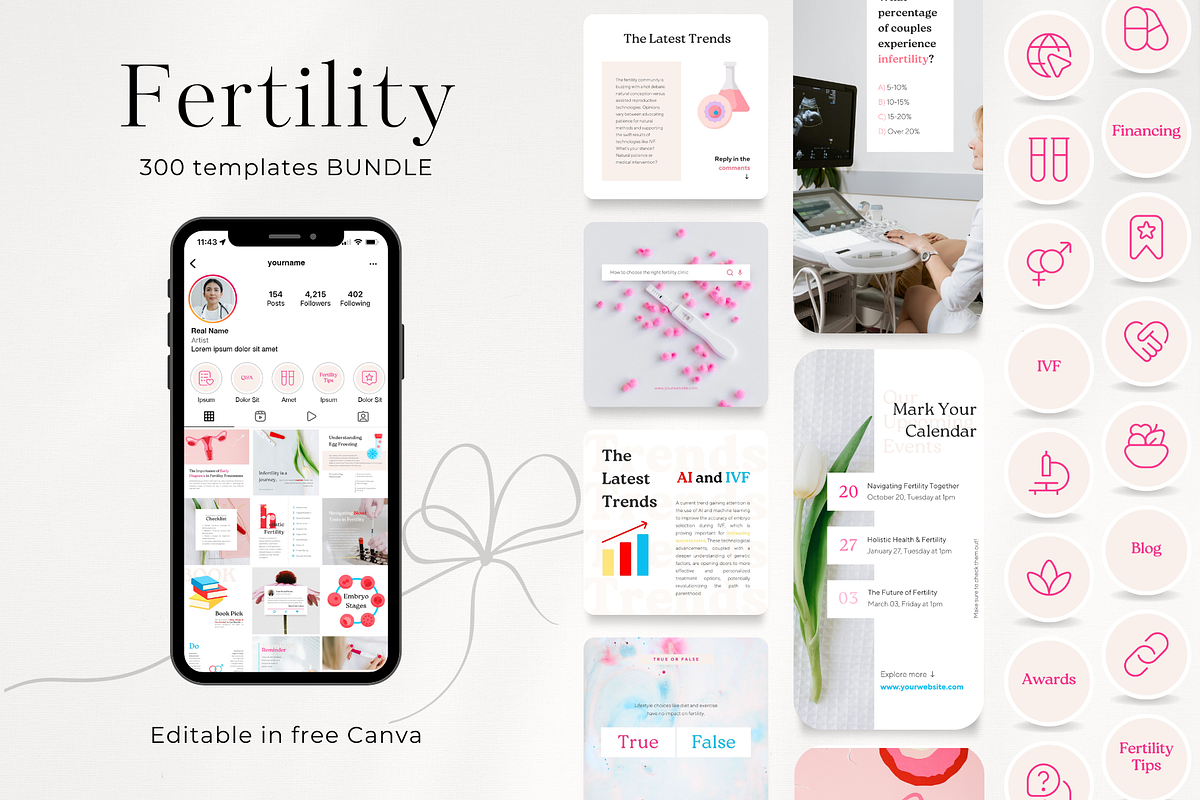 300 Fertility Social Media BUNDLE, a Social Media Template by PatternLab. (Photo 1 of 9)