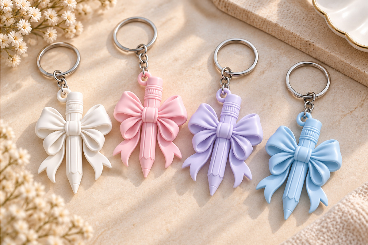 Pencil Bow Keychain STL, an Object 3D Model by Layerology (Photo 2 of 3)