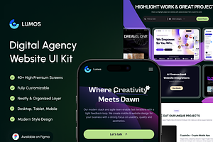 Lumos- Digital Agency Website UI Kit, an UI Kit Template by Moni Studio