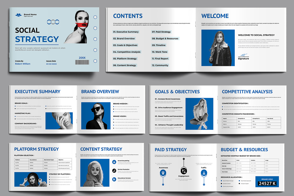 Brand Social Strategy Template, a Brochure Template by MightyDesign (Photo 2 of 6)