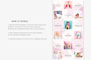 Pink Instagram Puzzle Canva Template