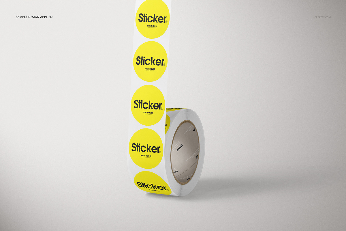 Round Roll Stickers Mockup Set, a Household Mockup by creatsy5 (Photo 10 of 15)