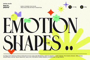 Shapes Set 50 Pieces - Cute Emotion, an Object Graphic by line & plane