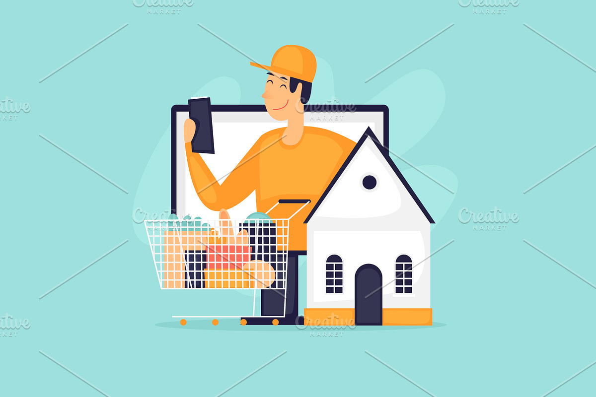 Online grocery shopping., a Food Illustration by Podis (Photo 3 of 4)