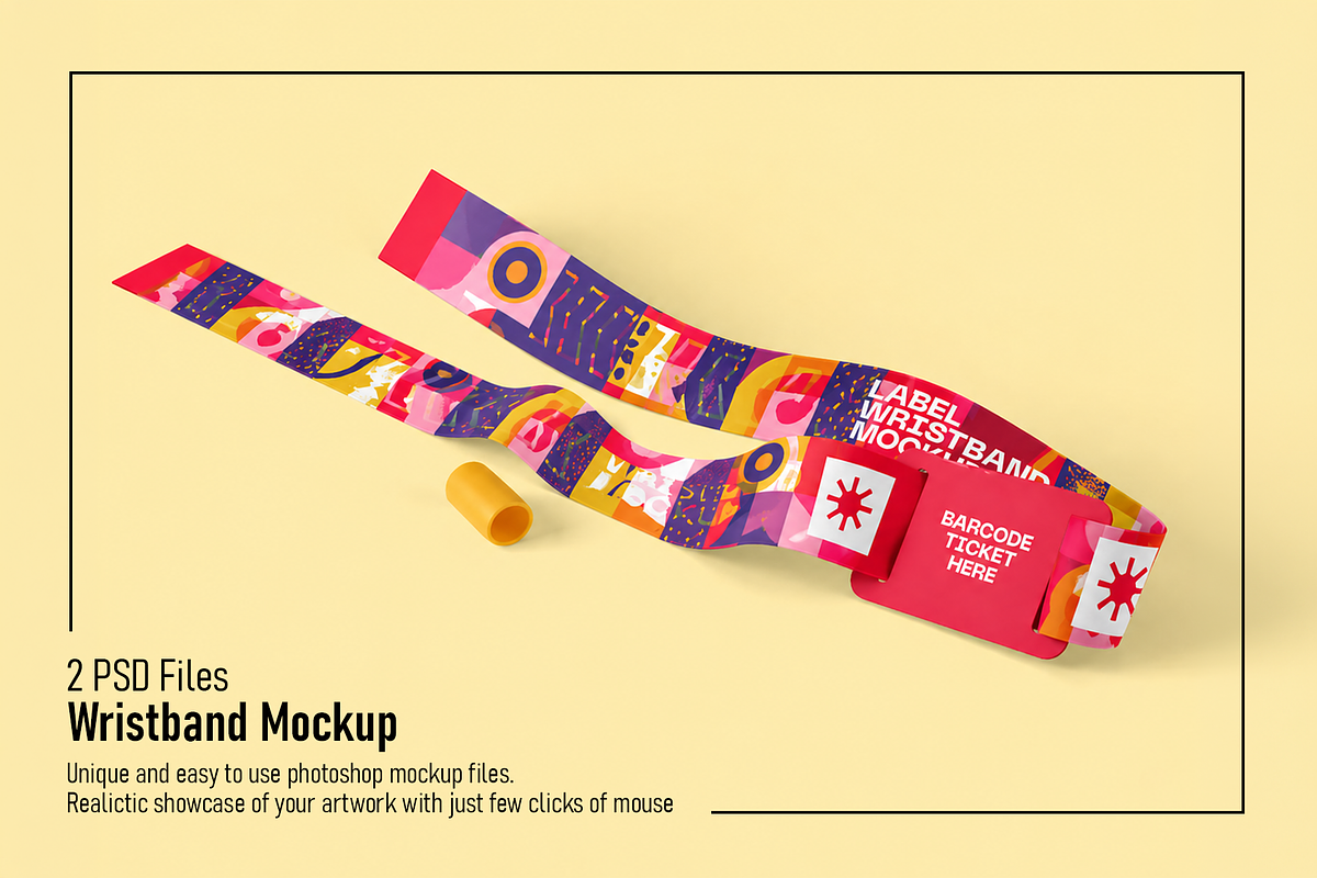Wristband Mockup, an Advertising Mockup by Custom.scene (Photo 1 of 3)