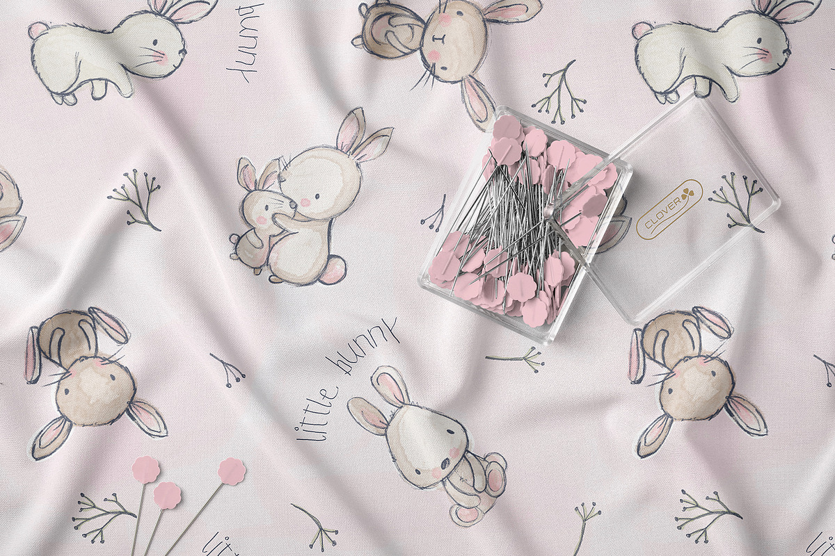 Cute Baby Bunny Seamless Pattern, a Pattern Graphic by StudioGlouna (Photo 2 of 5)
