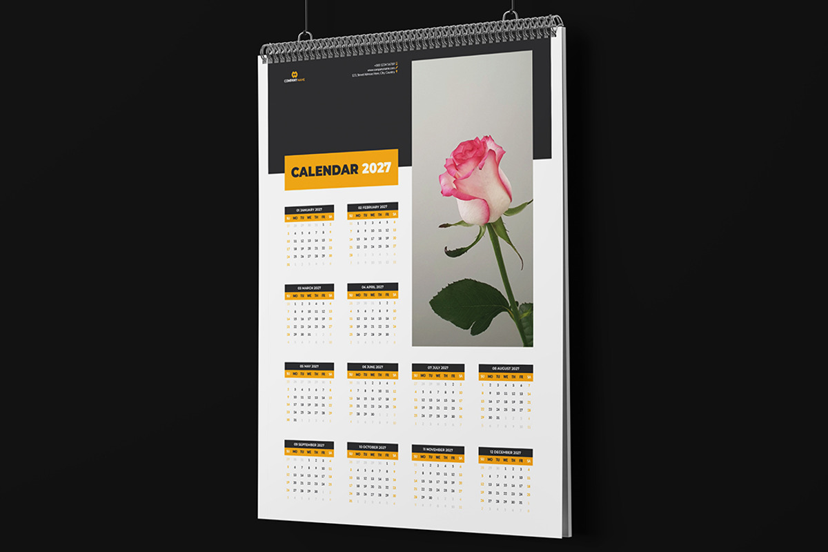 Wall Calendar 2027 - 6 Design Styles, a Stationery Template by Peacock_design (Photo 6 of 7)