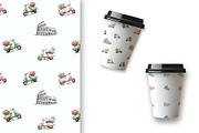 Seamless Paper. Scooter Vespa., a Pattern Graphic by TetianaArt (Thumbnail 5 of 5)