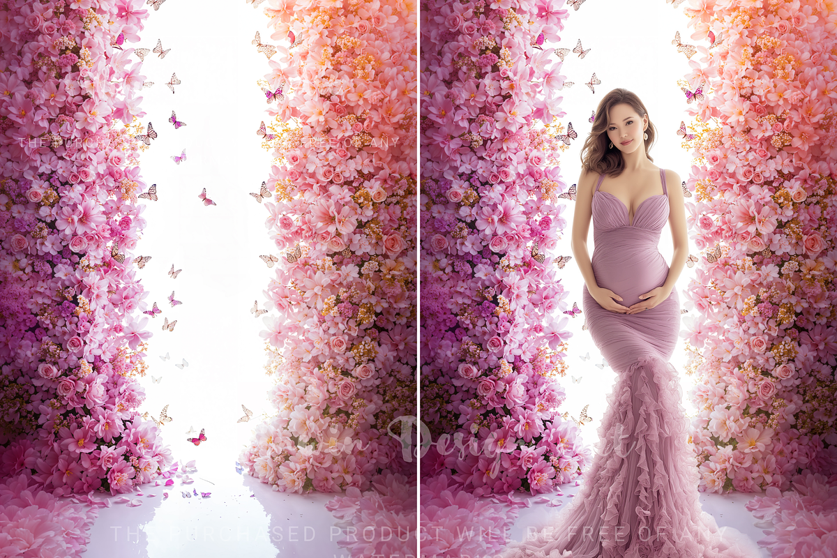 Butterflies Floral Backlit Backdrop, a Background Photo by Winwin Design Art (Photo 6 of 6)