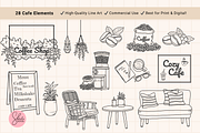 Cozy Cafe Line Art | Coffee Cliparts, a Food Illustration by shielscreations (Thumbnail 3 of 4)