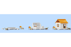House construction process, an Architecture 3D Model by Marozhkastudio
