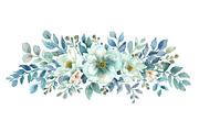 Blue Watercolor Floral Set, an Illustration by Designer_Momina (Thumbnail 14 of 16)