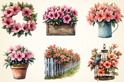 Spring Azalea Flower Clipart, a Work Illustration by OK Design (Thumbnail 3 of 4)