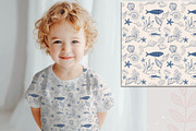 Blue toile Ocean Collection, a Seasonal Illustration by AlenaVlasko stock Market (Thumbnail 4 of 12)