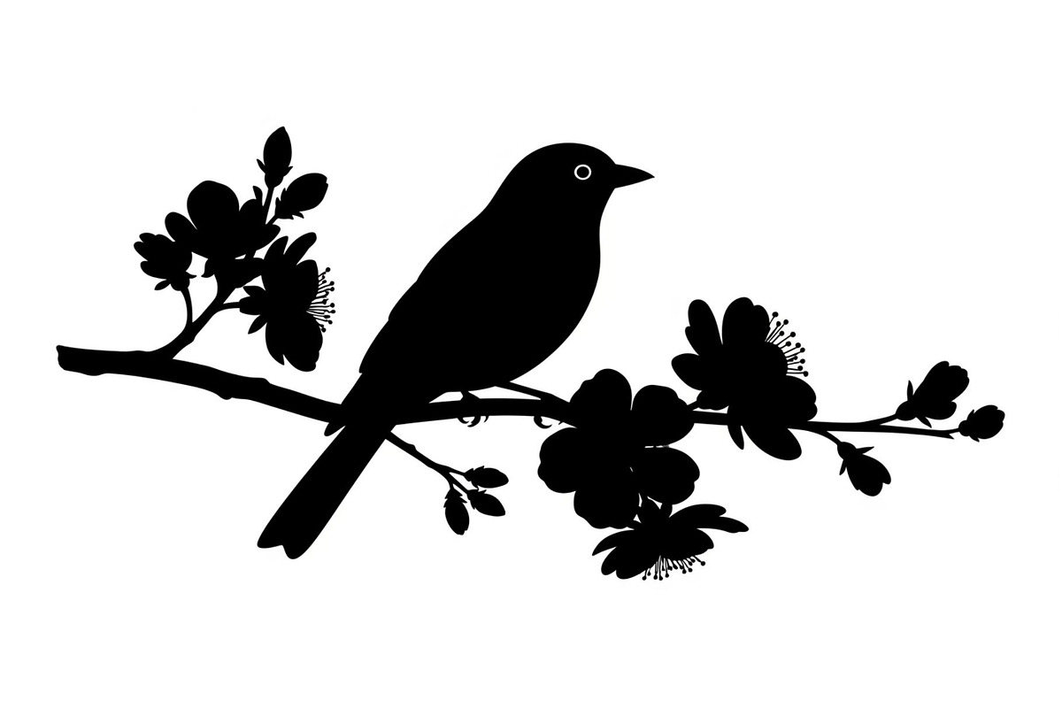 Bird Branch Silhouette Bundle, an Illustration by yasushie (Photo 15 of 31)