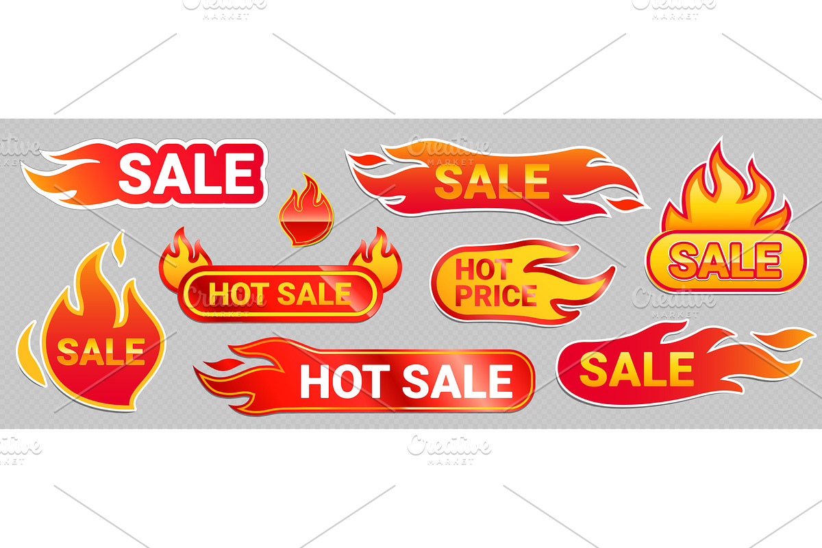 Hot sale fire badges with burning, an Object Illustration by art PVP - market