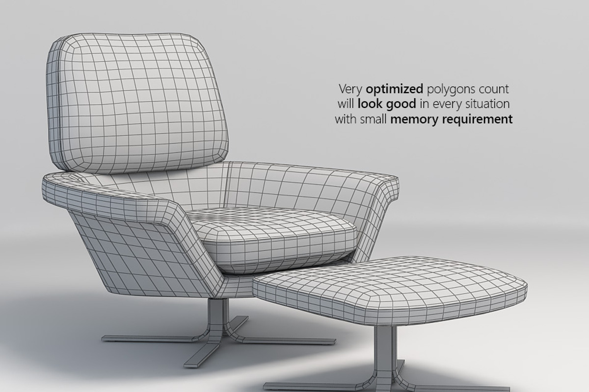 Minotti Blake-Soft lounge chair set, a Furniture 3D Model by WidhiMuttaqien (Photo 3 of 3)