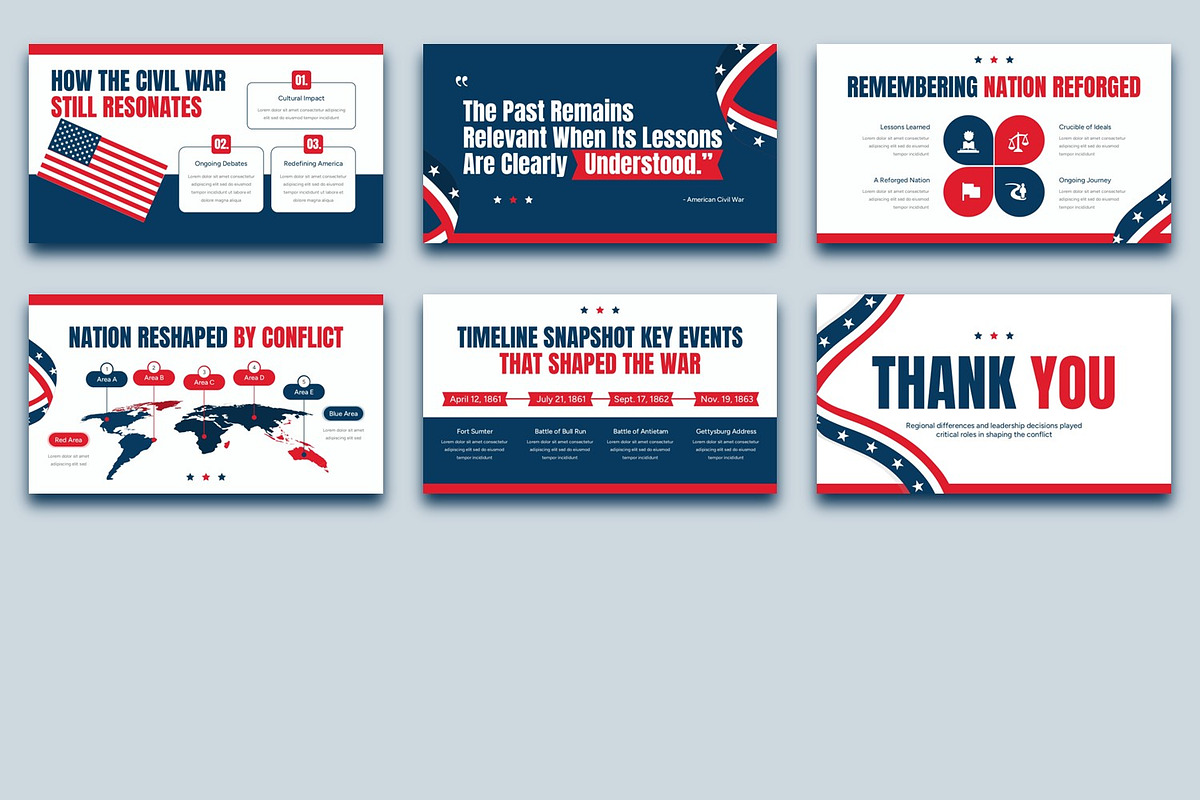 American Civil War Presentation, a Presentation Template by BumbleGraph Studio (Photo 4 of 5)
