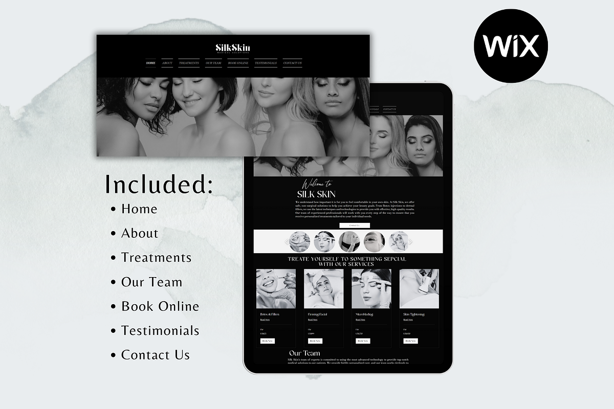 Clinical Spa Wix One Page Website preview 5