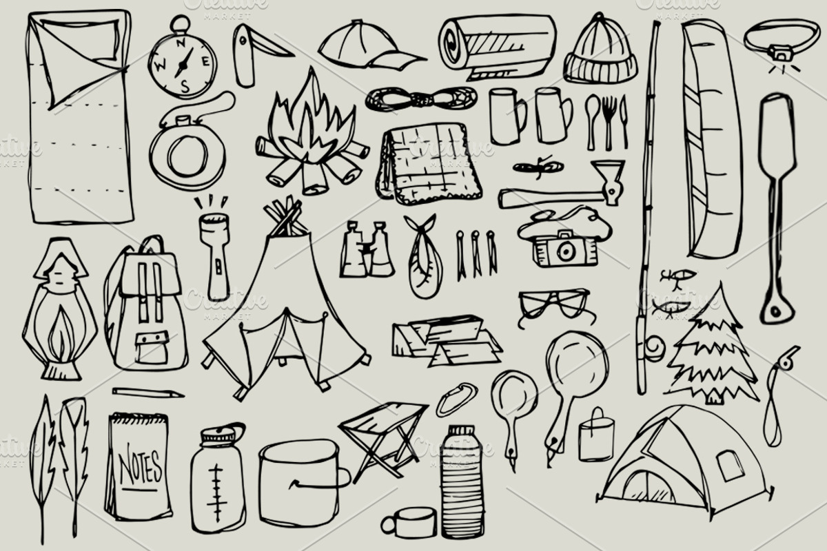 Hand-Illustrated Camping Vectors, an Object Illustration by Britt Fabello (Photo 4 of 4)