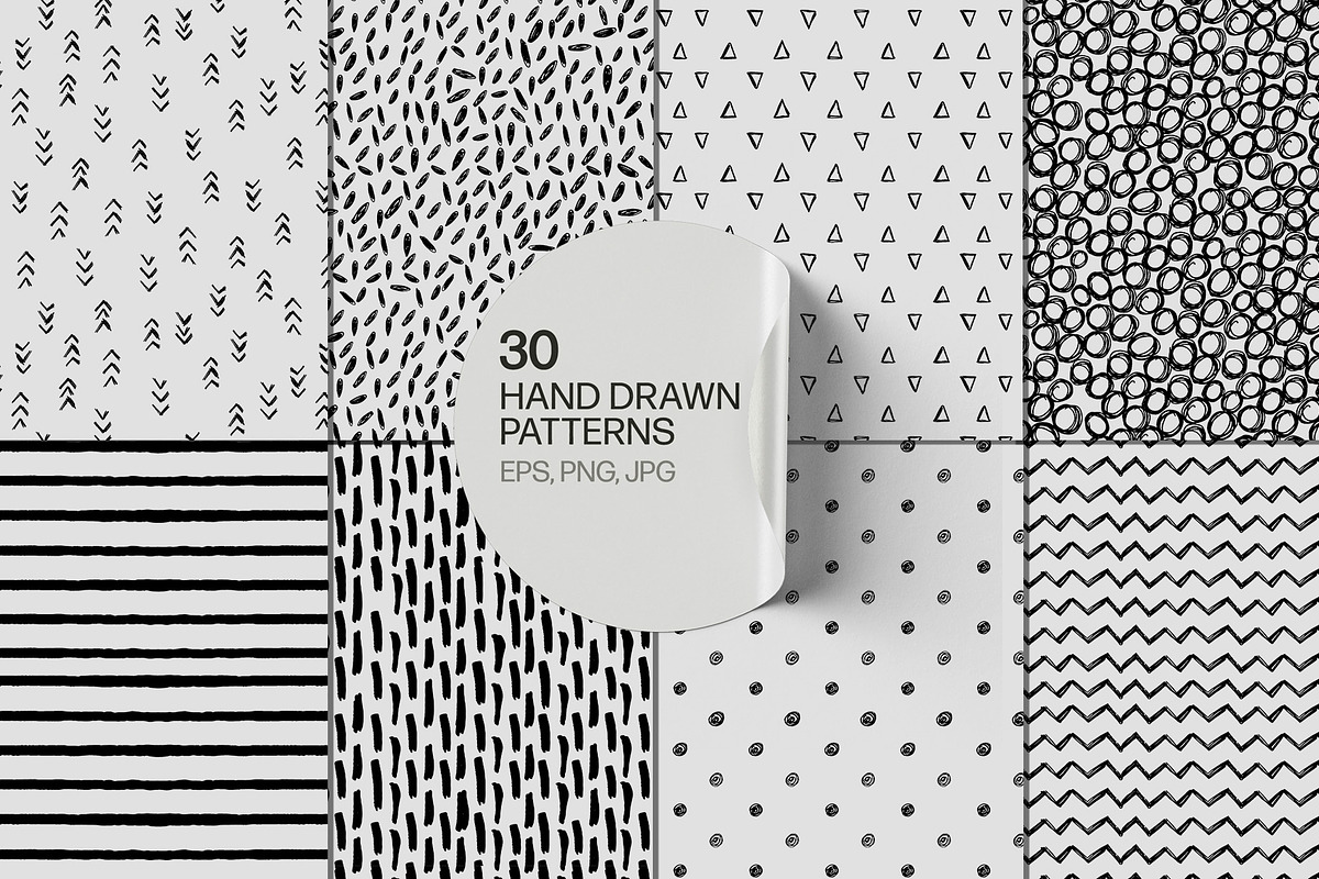 30 hand drawn patterns, a Background Graphic by Imageblend (Photo 1 of 6)