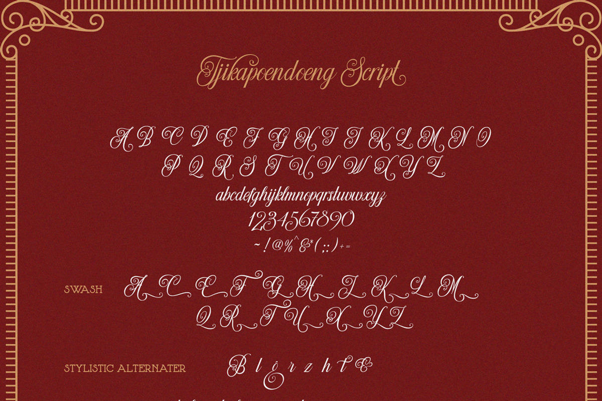 Tjikapoendoeng River+Extras, a Script Font by Juru Aksara (Photo 11 of 14)